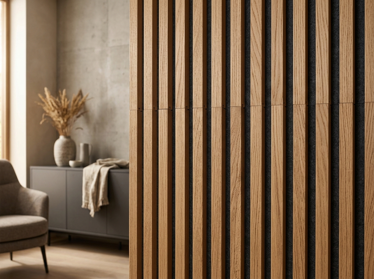 Natural Oak Fluted Louver Panels